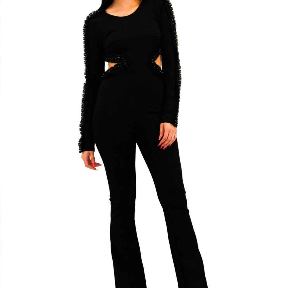 Black cut out jumpsuit